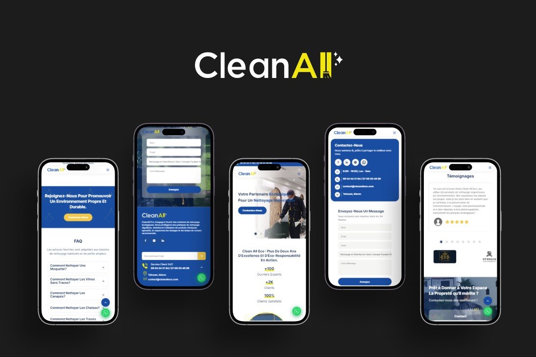 clean all eco website screenshot mobile version