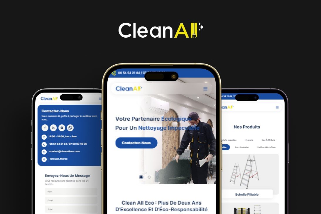 clean all eco website screenshot mobile version