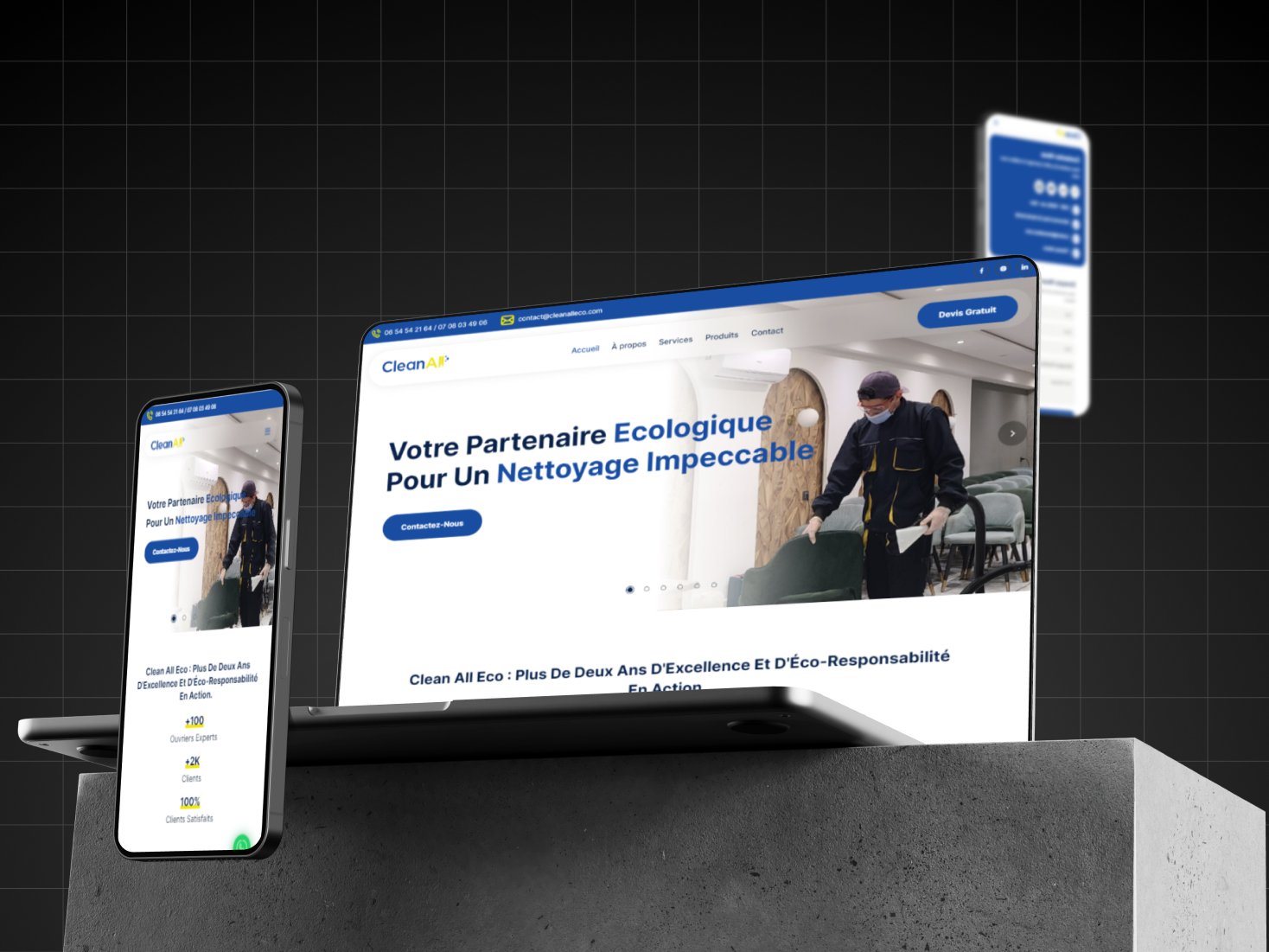 cleanall eco responsive business portfolio website result by qodiv