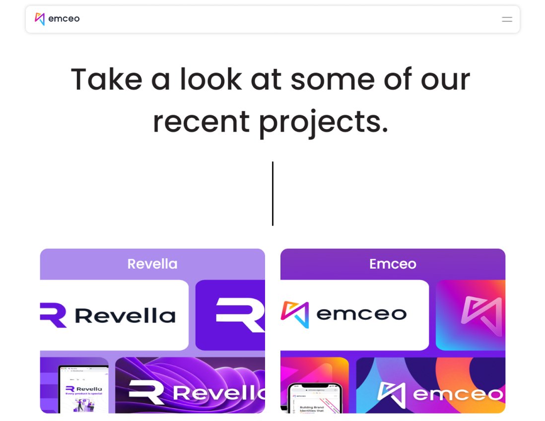 emceo agency website screenshot desktop version