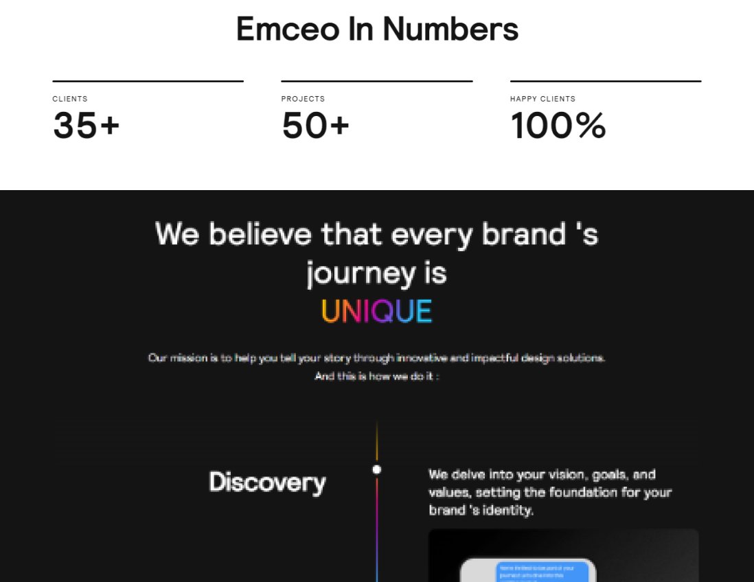 emceo agency website screenshot desktop version